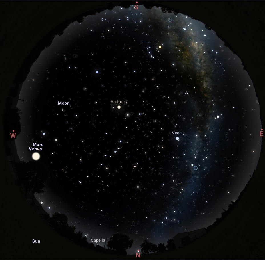 Denver's night sky map for June 24, 2023 courtesy of http://Stellarium-web.org